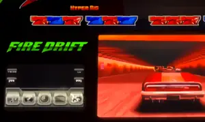 液晶左のFIRE DRIFTエンブレム拡大画像