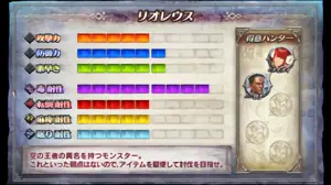 モンスターの情報確認画面