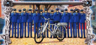 警官+自転車