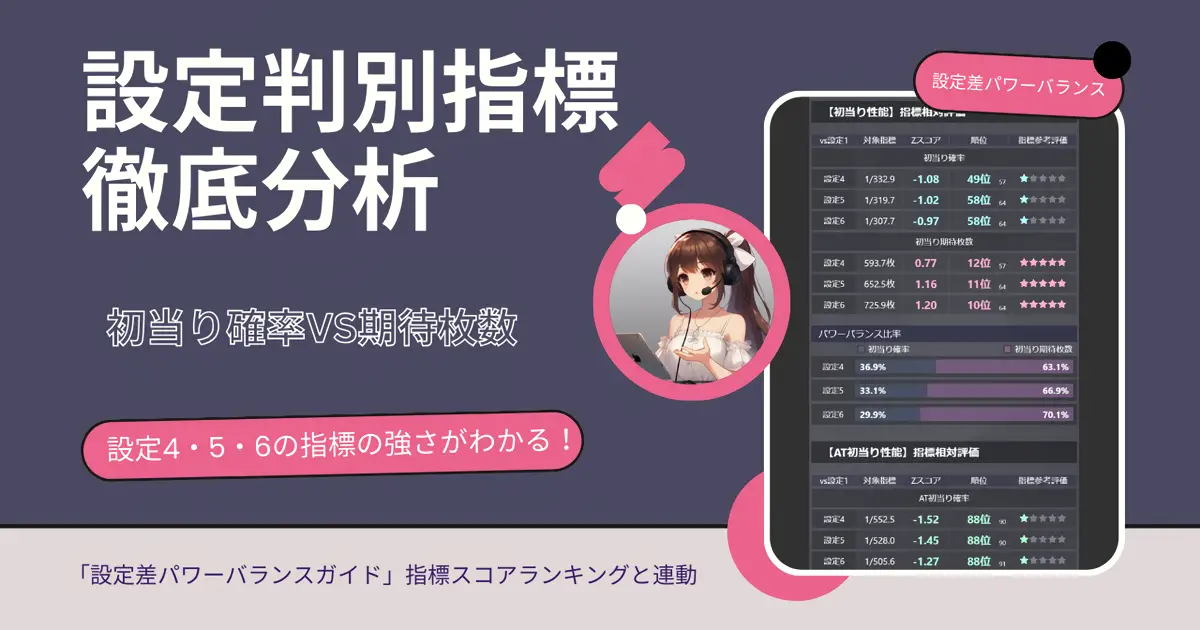 設定判別指標 徹底分析ページのアイキャッチ画像